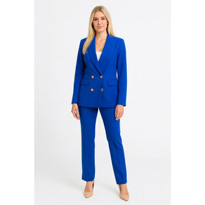 Women's Milk & Honey Blue Double-Breasted Blazer med with Gold Buttons